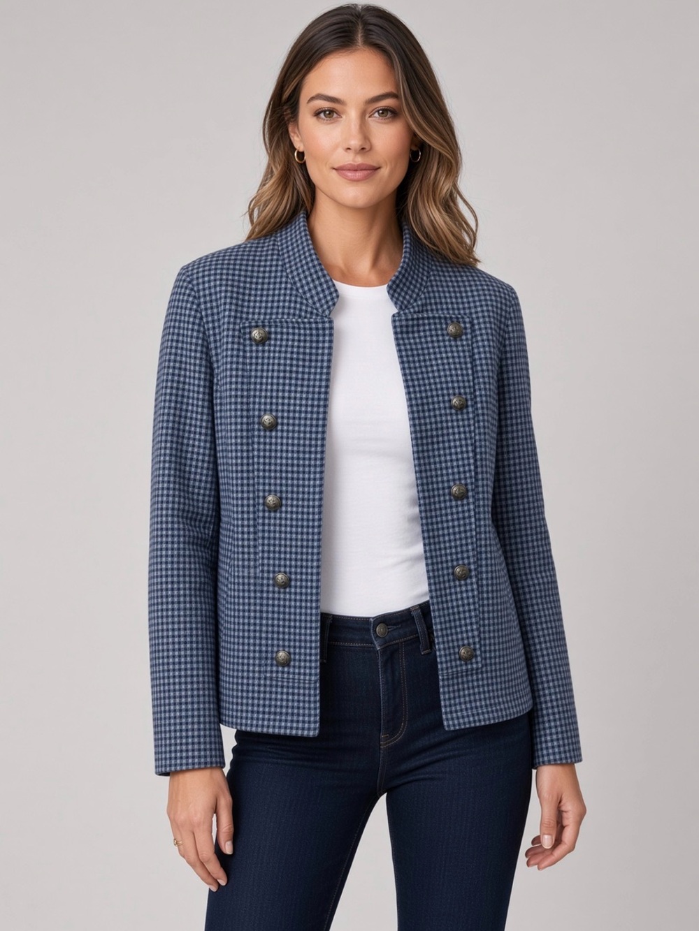 Tommy Hilfiger Plaid military jacket medium
